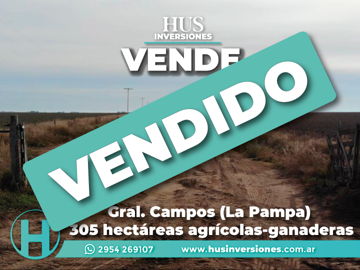 Gral. Campos (La Pampa). 305 hectáreas agrícolas-ganaderas